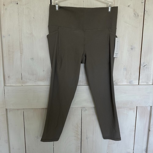 NWT ATHLETA Salutation Stash Pocket II Rib 7/8 Tight Legging Ribbed Bluff Gray - Picture 4 of 12