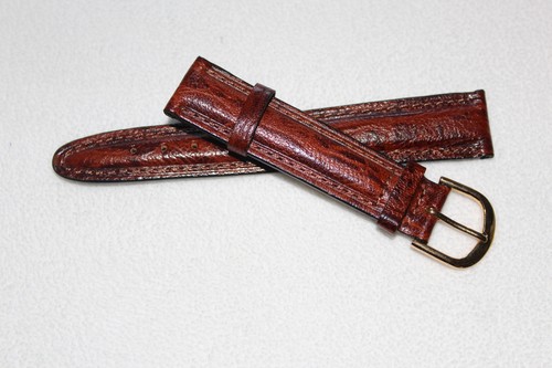 Eddie Bauer Genuine Leather Wristwatch Band Strap Brown 18mm Stitched New - Picture 4 of 8