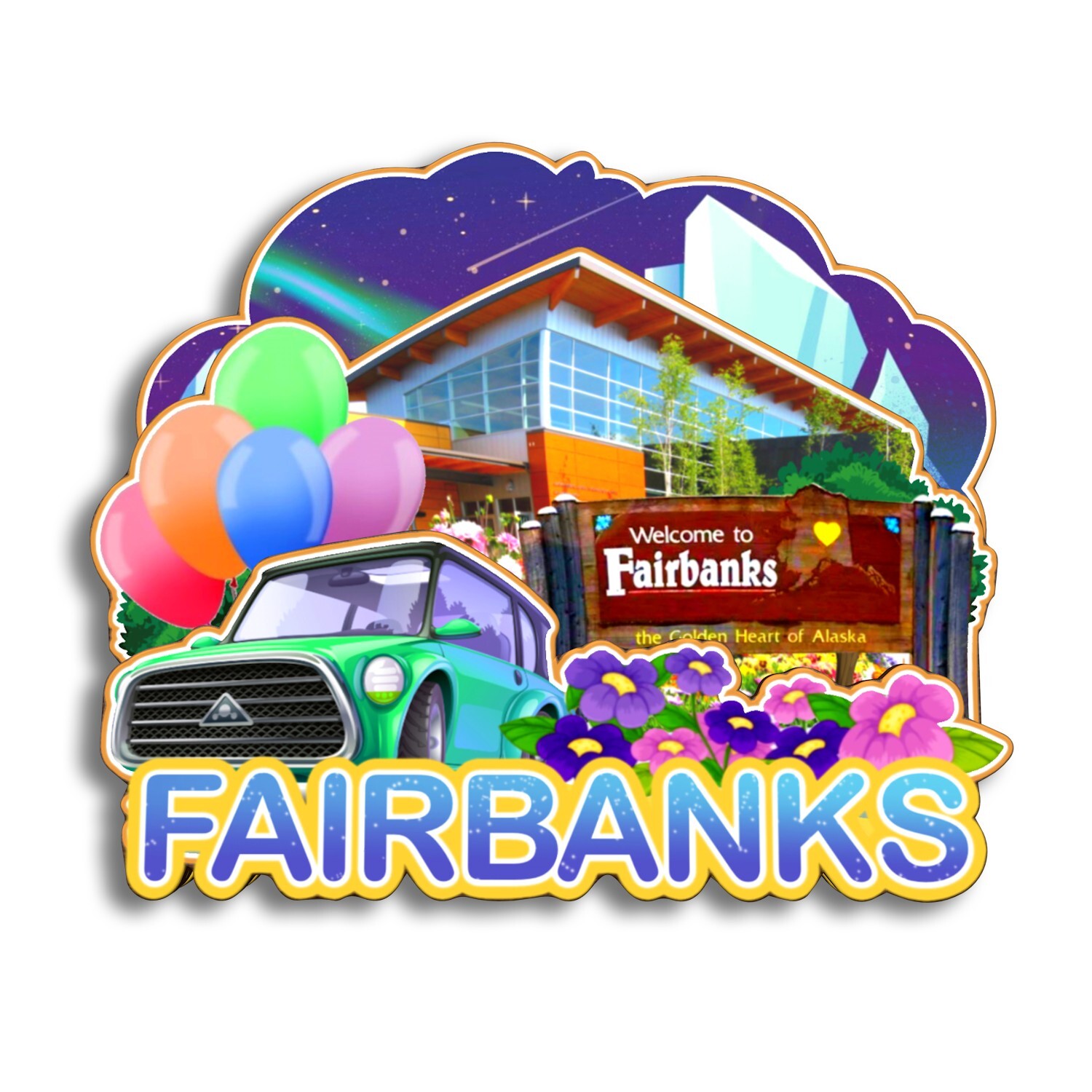 Fairbanks Alaska USA America Refrigerator magnet 3D travel souvenirs wood craft
