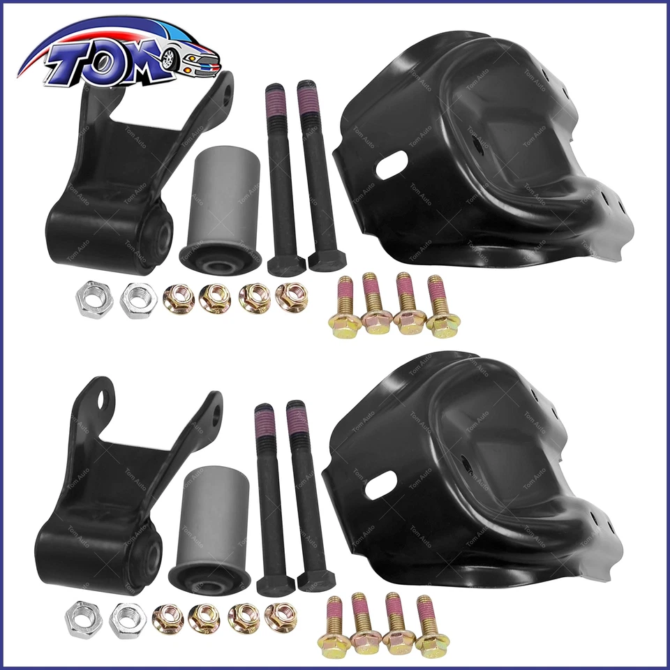 Grillete y soporte de resorte de hoja trasera de 2 piezas para 88-1994 Chevy GMC C1500 C2500 722102 Foto 2 de 2