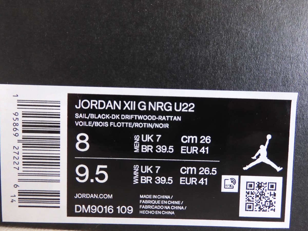 NIKE AIR JORDAN XII 12 RETRO G NRG U22 SAIL-BLACK-BROWN SZ 8  display picture 2
