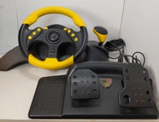 Mad Catz MC2 Racing Steering Wheel & Pedals for XBOX Gamecube PS1 PS2 -PLS READ!