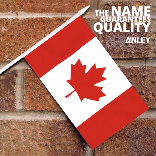 Anley Canada Mini Flag 12 Pack Hand Held Small Miniature Canadian Flags on Stick - Picture 2 of 7