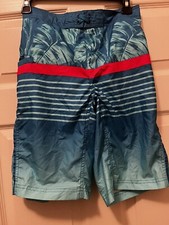 NWT Arizona Jean Co Swimming Shorts Boys L 14/16 Blue