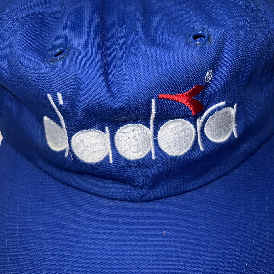 DE COLECCIÓN NUEVO Adulto Doble Diadora Azul Mezcla de Algodón Gorra Ajustada OSFA Talla M/L Foto 2 de 4