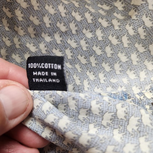 Jim Thompson Elephants Short Sleeve Button Down Shirt XL Gray Geometric - Picture 4 of 6