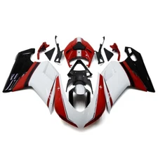 White Black Red Fairings for Ducati 848 1098 1198 2007 2012 Injection Bodywork