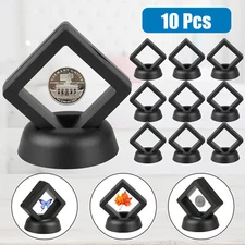 10Pcs 3D Floating Frame, Clear Film Jewelry Storage Box, Coin Display Case Stand