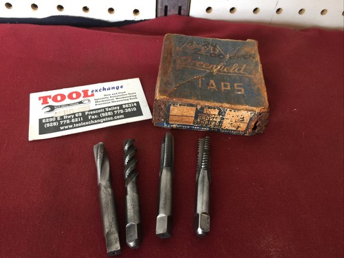 4pc 3/8-24 Tap Set, SPIRAL POINT PLUG Spiral Flute Bottom & Aluminum Cutting USA