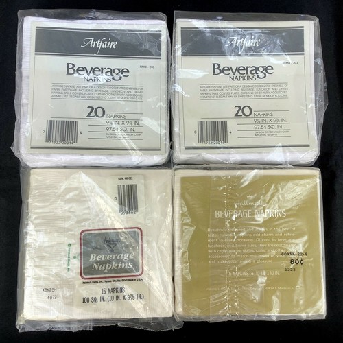 4 Packungen Vintage Papierservietten Getränk Cocktail Weihnachten Weihnachtsstern Kardinäle - Bild 2 von 2