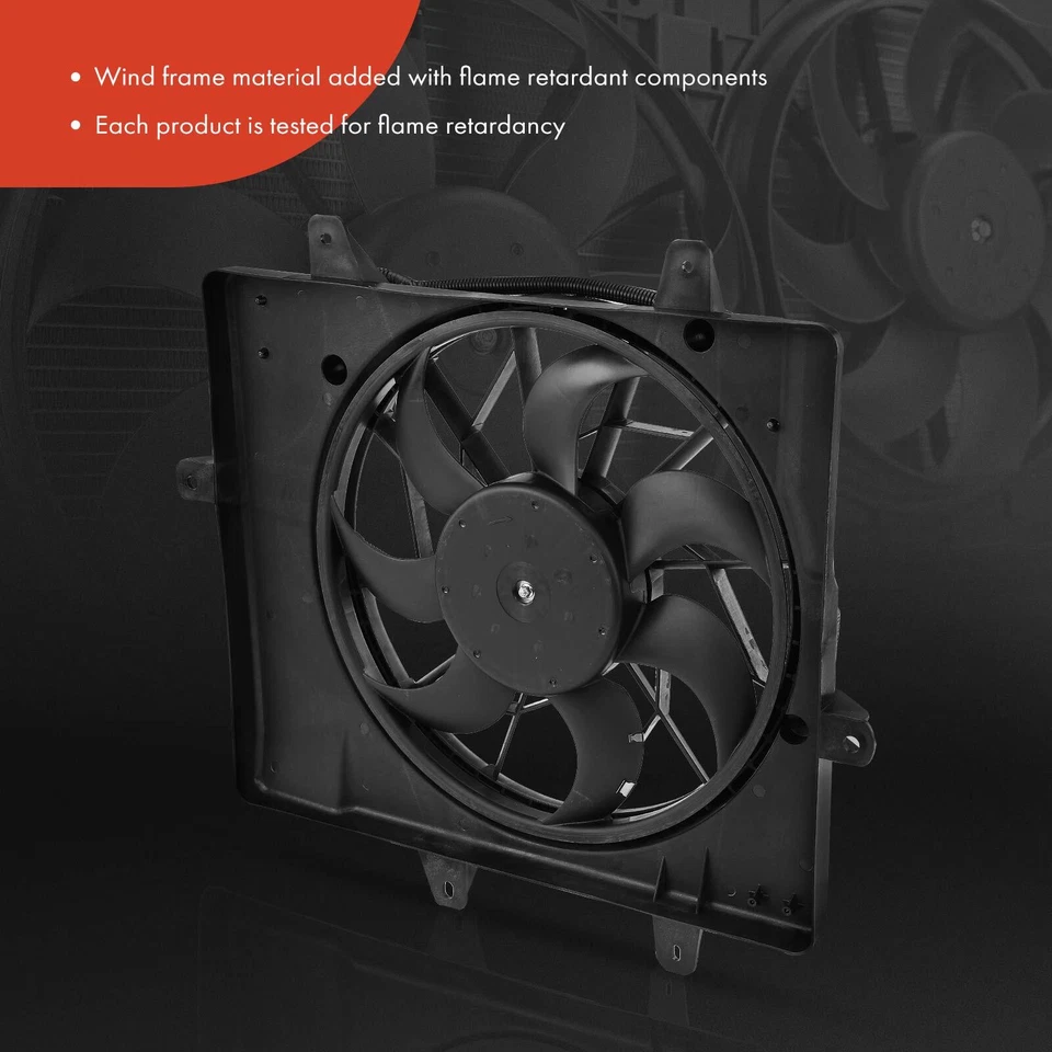 Conjunto de ventilador de refrigeração do radiador do motor com cobertura para Chrysler PT Cruiser 2006-2010 - Imagem 3 de 4