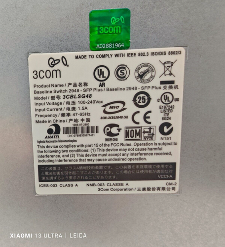 3Com Baseline Switch 2948-SFP Plus 3CBLSG48 48 Porte 10/100/1000 e 4 Gigabit SFP - Photo 8/11