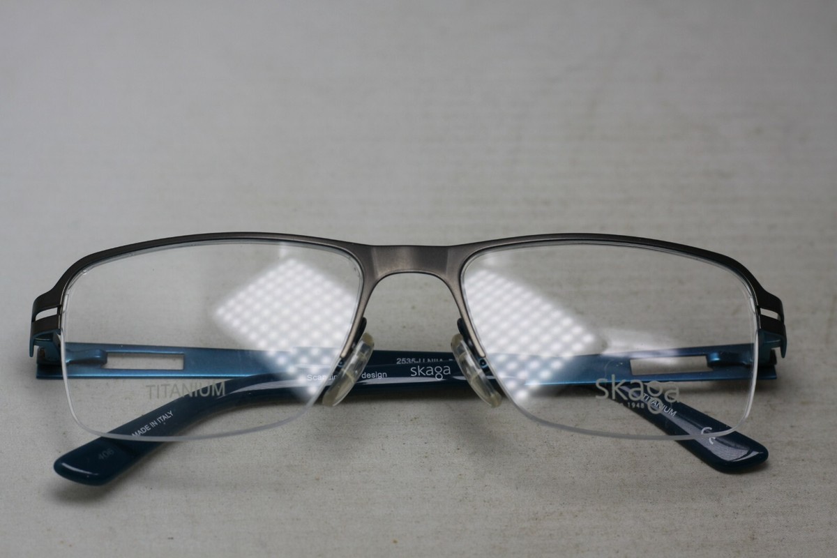 Skaga Titanium 2535-U Niia 509 Gray Blue Authentic Eyeglasses SKAGA 2535-U NIIA 509 GUNMETAL/BLUE TITANIUM 54-17-140 FLEX  main image 4