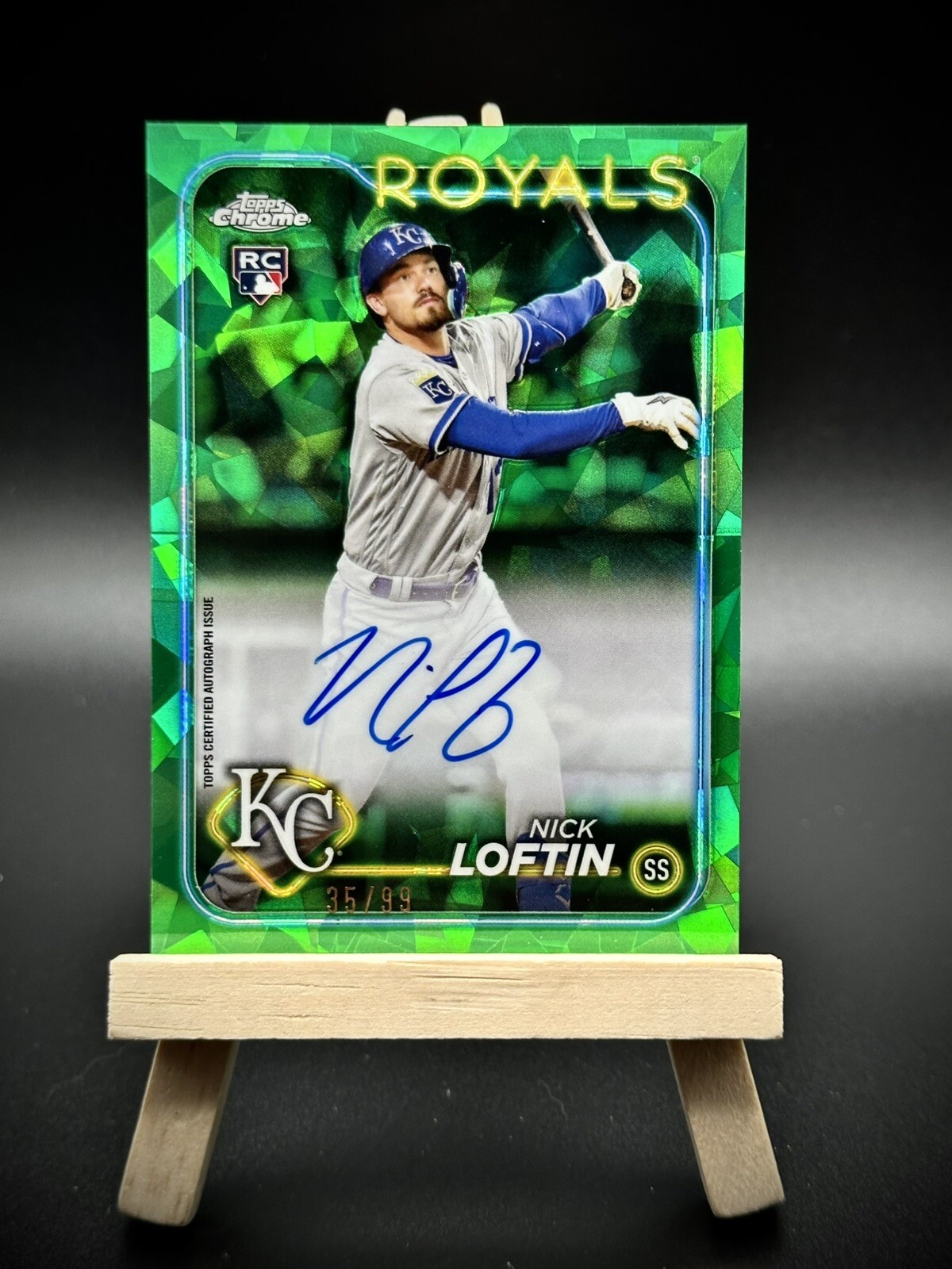 Nick Loftin 2024 Topps Chrome Sapphire Green Rookie Auto /99
