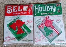 Vtg Set of  2 BEISTLE Bell & Holiday Trim Packs  Honeycomb Accordion Tissue