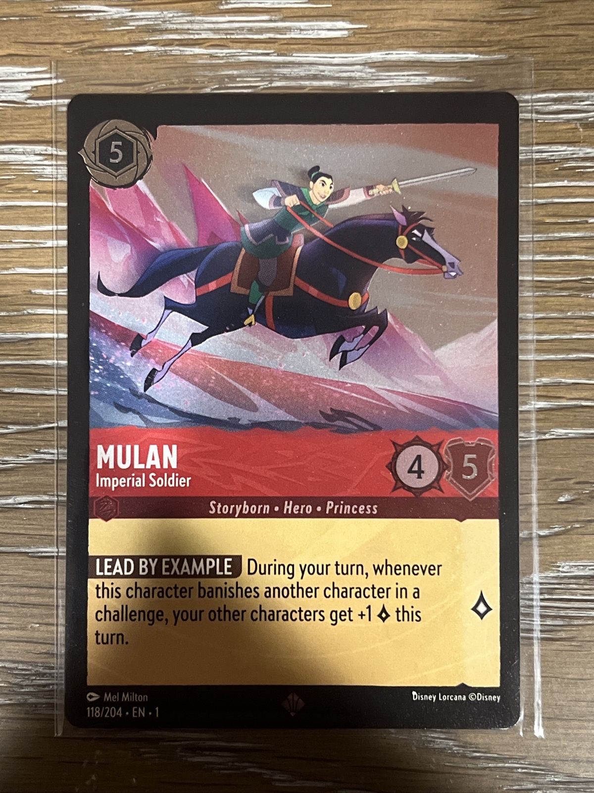 Disney Lorcana TCG Mulan Imperial Soldier 118/204 - Holo - Mint
