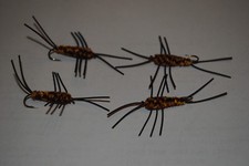 Woven nymphs w/ rubber legs, 6 Fishing Fly Trout Bass Pan Flies