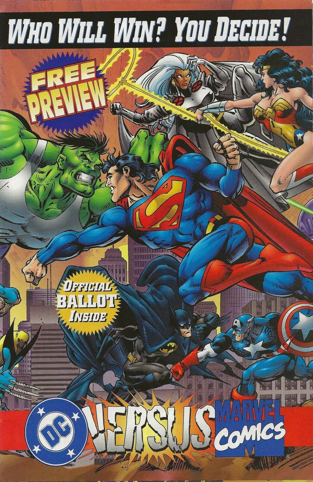 DC vs Marvel #0 Preview (1994) Crossover 1st Edition Batman, Superman, Hulk