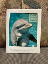 1990 US Mint Set of Commemorative Book, slipcase, and full set of mint stamps