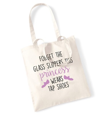 princess wears tap shoes, tote bag dance ballet music funny