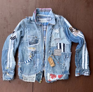 jaqueta jeans pintada a mao