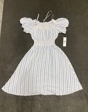 Calvin Klein Regatta Off-the-Shoulder Women Sz 4 Striped Dresse I’m