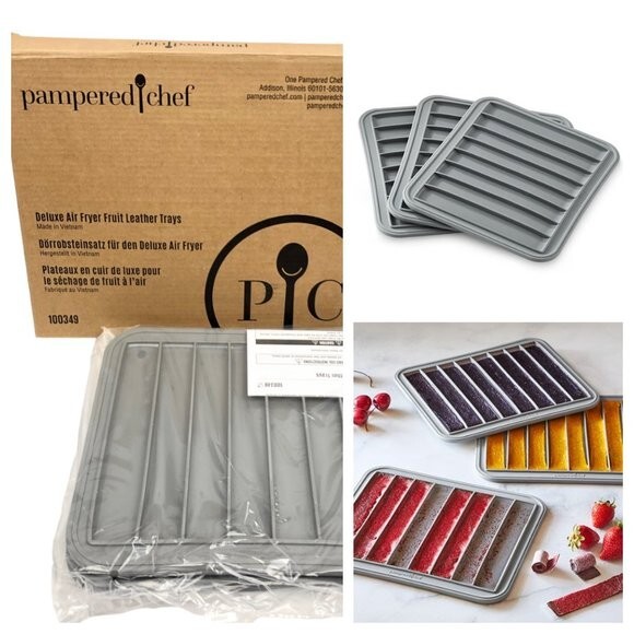 Pampered Chef Deluxe Air Fryer Fruit Leather Trays 8.5" x 10" NEW!