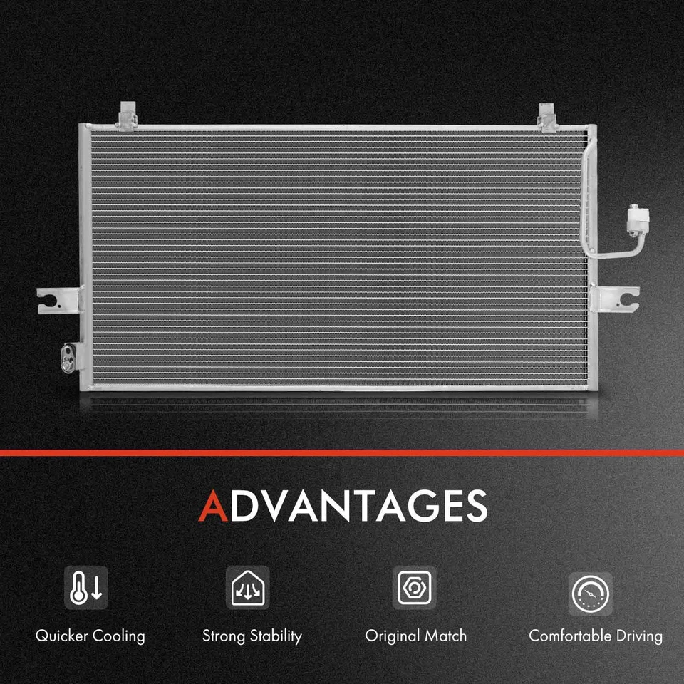2x Kit de refrigeración de radiador y condensador de CA para Infiniti I30 Nissan Máxima 2000 2001 Foto 3 de 4