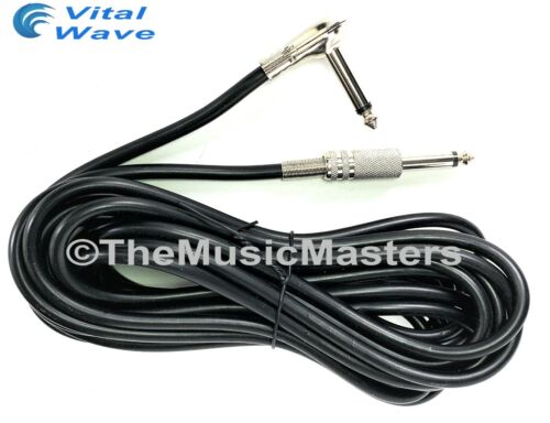 15ft 1/4" Right Angle Instrument Guitar Bass Amp Keyboard Audio Cable Cord Wire - Picture 1 of 6
