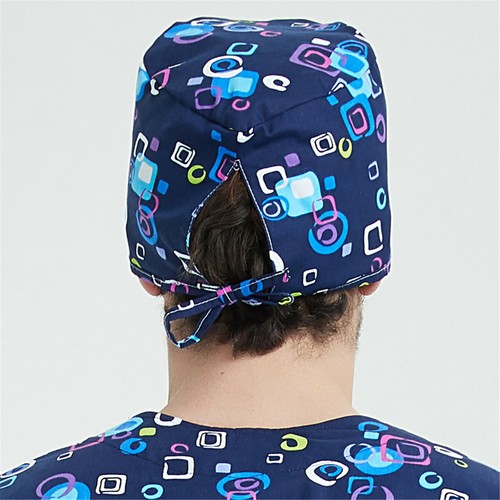 Womens/Mens Florals Printed Cap Scrub Hat/Cap Head Wear Adjustable Accessories - Picture 407 of 660