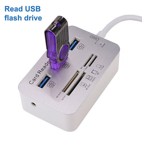 7 In 1 3 Ports USB TYPE C 3.0 HUB+4 Ports Expander SD TF MS, M2 MMC Memory Cards - Photo 8/14