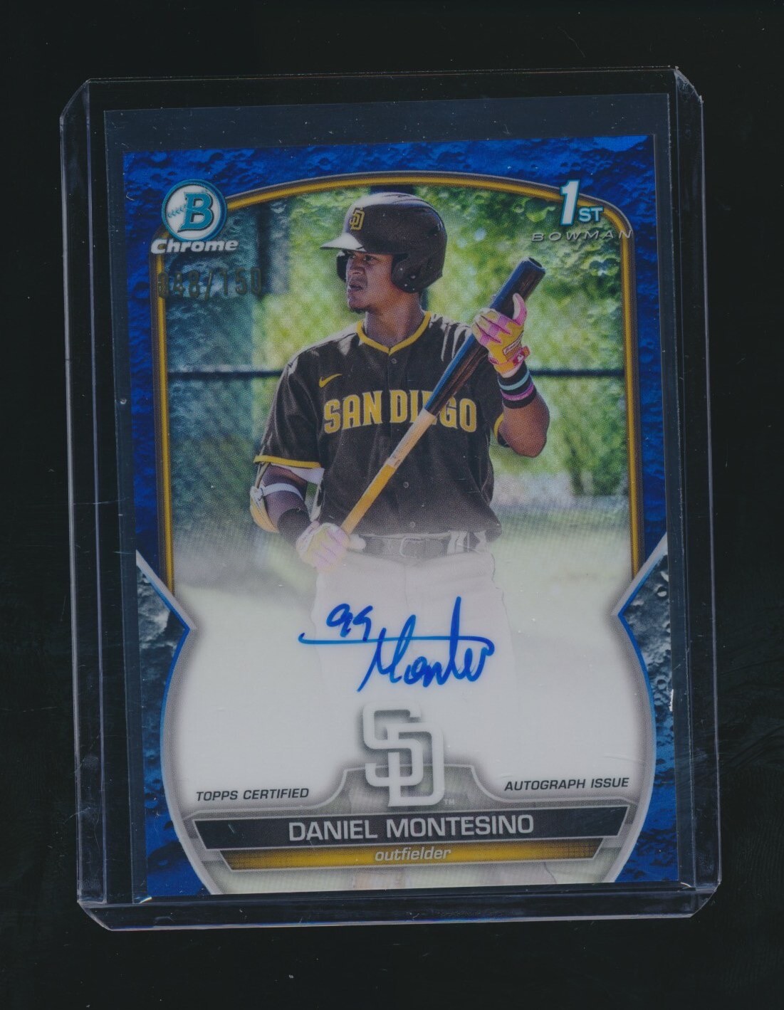 DANIEL MONTESINO 2023 BOWMAN CHROME 1ST BLUE REFRACTOR RC AUTO 048/150 #CPA-DM