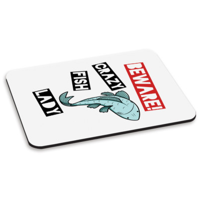 Beware Crazy Fish Lady PC Computer Mouse Mat Pad - Funny Animal | eBay UK