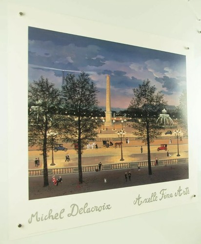 vtg MICHEL DELACROIX Place de la Concorde la nuit 1995 high quality print 28x26" - Imagen 9 de 10