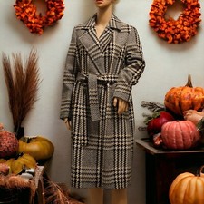Kaleidoscope Checked Tie Waist Longline Coat, Size 14