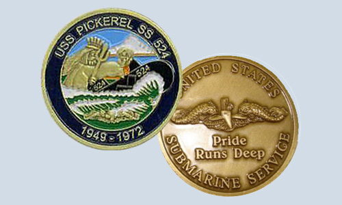 USS Pickerel SS 524 Moneta sottomarina marina sub DBF Pride - Foto 1 di 1