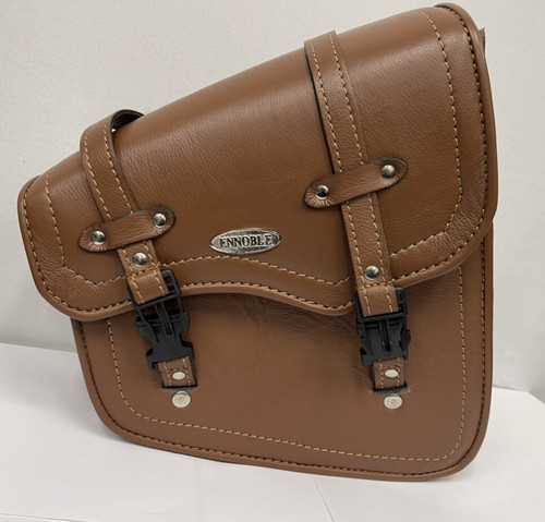 SWING ARM SADDLE BAGS IN PAIR GENUINE LEATHER TAN COLOUR PL2687 - Picture 5 of 14