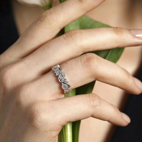 2.00 Ct Round Cut Lab-Created Diamond Wedding Band Ring 14K White Gold Plated - 第 5/7 張圖片