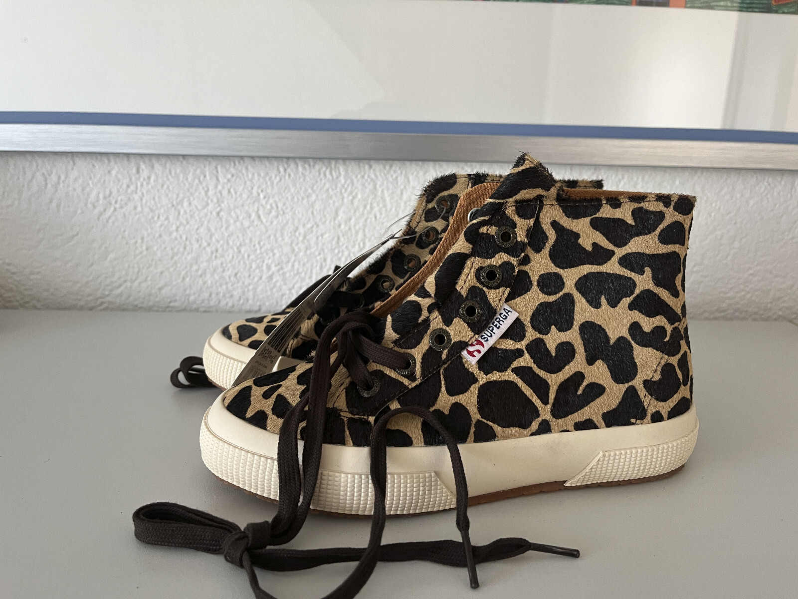PONY Scarpe Superga in vera pelliccia di cavallo taglia 35 nuove con etichetta