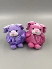 5 Inch Pink & Purple Bunny Rabbit Plush Vibrant Colors Stuffed Animals Tony Toys