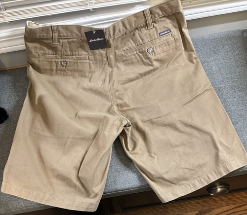 NWT Eddie Bauer Men 36x 11 Saddle Chino Shorts Legend Wash Original $40 ...