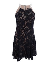 Betsy & Adam Women's Lace Fit & Flare Dress (6, Black)