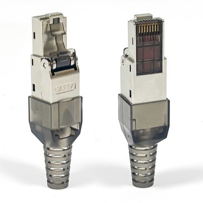 Netzwerkstecker Cat6a RJ45 Netzwerk Stecker werkzeuglos Verlegekabel AWG23 LAN