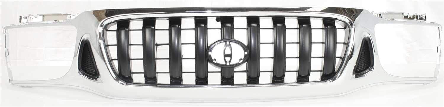 For 2001-2004 Toyota Tacoma Chrome Grille Assembly, Dark Gray Insert, New