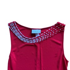 La Perla Red Bateau Neck Shift Dress US 0 2 Italian Luxury Stretch Midi Nautical