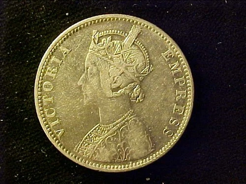 1889 British India One Rupee — photo from the most recent tracked eBay sale