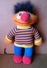 Vintage Hasbro Softies Sesame Street Ernie Plush Stuffed Doll 10" Missing Tag 