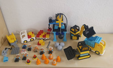 (D50)  Lego Duplo Baustelle Abrissbirne Bagger LKW Bauarbeiter Gabelstapler