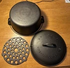 Griswold Cast Iron No. 9 Tite Top Self Basting Dutch Oven & Trivet Restored