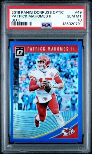 2018 PANINI DONRUSS OPTIC BLUE #49 PATRICK MAHOMES II 125/149 PSA 10